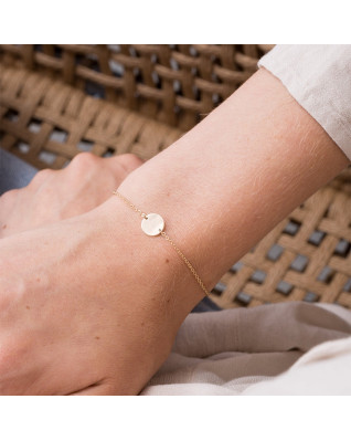 Oceľový náramok s guľatou doštičkou