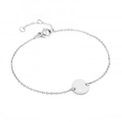 Oceľový náramok s guľatou doštičkou