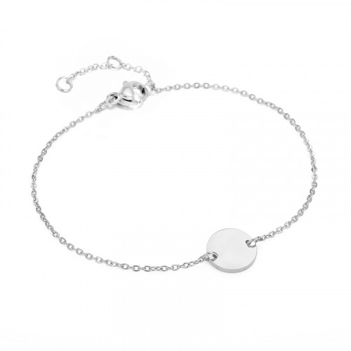 Oceľový náramok s guľatou doštičkou