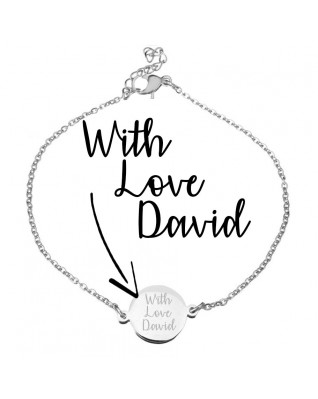 Oceľový náramok s guľatou doštičkou