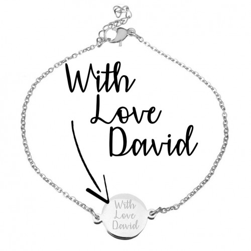 Oceľový náramok s guľatou doštičkou