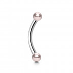 Piercing do obočia - perličky, tyčka 1,2 x 8 mm
