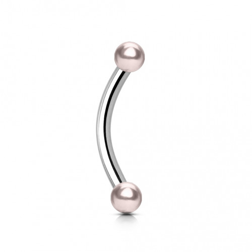 Piercing do obočia - perličky, tyčka 1,2 x 8 mm