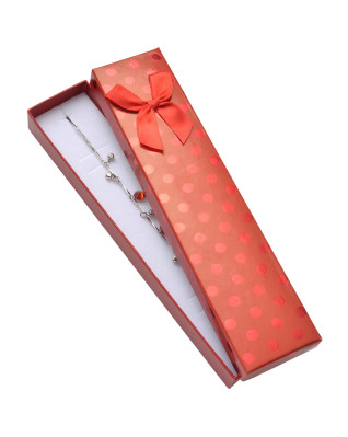Darčeková krabička na náramok, červená s lesklými bodkami