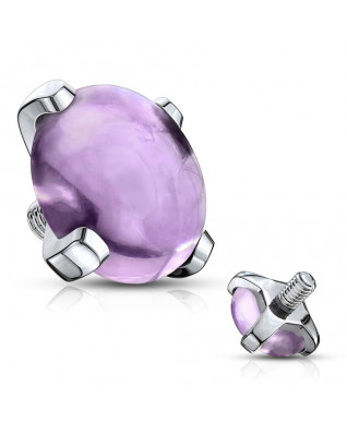 Náhradný kamienok opál k labrete, priemer 4 mm