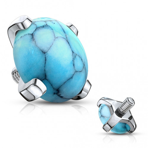 Náhradný kamienok opál k labrete, priemer 4 mm