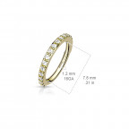 Piercing segment kruh s kamienkami, pozlátený