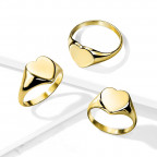 Pozlátený oceľový prsteň srdca s možnosťou rytiny