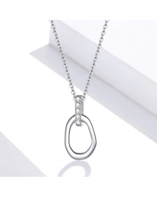 Strieborný náhrdelník oválik