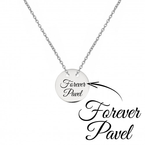 Oceľový náhrdelník s guľatou doštičkou