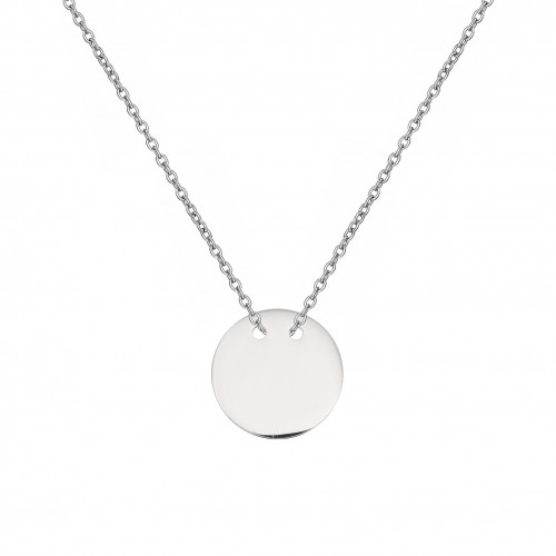 Oceľový náhrdelník s guľatou doštičkou