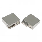 Oceľový uzáver na náramok, lesklý povrch, 10 x 3 mm