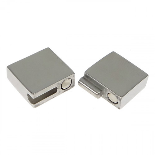 Oceľový uzáver na náramok, lesklý povrch, 10 x 3 mm