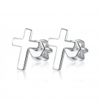 Strieborné skrutkovacie náušnice krížiky