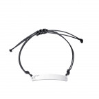 Čierny textilný náramok - doštička so srdiečkom