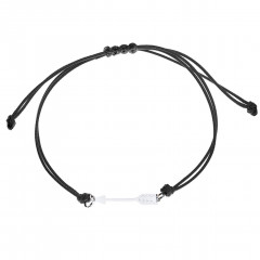 Čierny textilný náramok so šípkou