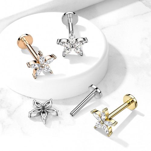 Labreta / cartilage piercing - kvietka