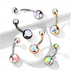 Čierny piercing do pupku - banánik