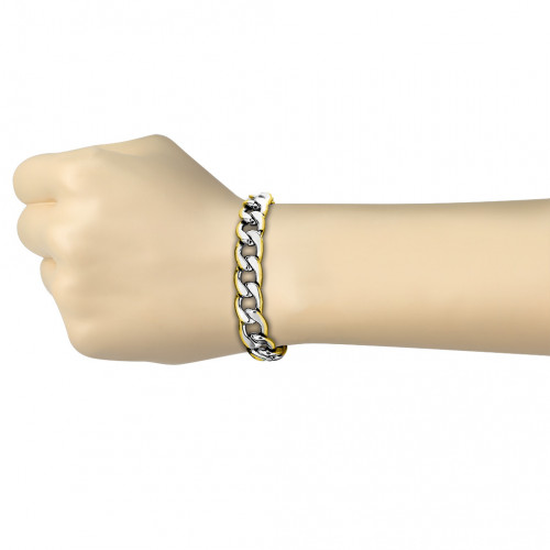 Pánsky oceľový náramok pozlátený, hr. 15 mm