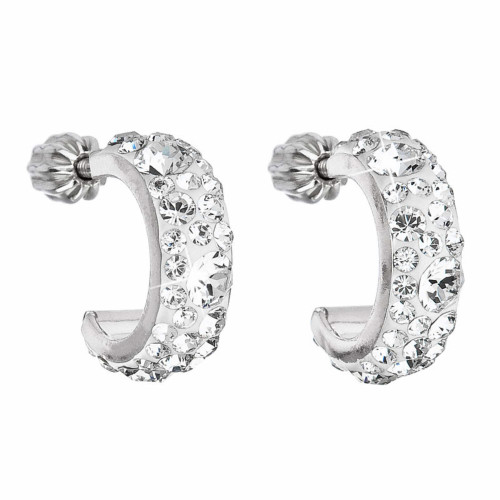Strieborné náušnice kruhy s kryštálmi Crystals from Swarovski® Crystal