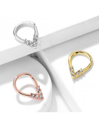 Vyhýbací kruh so zirkónmi - helix / cartilage / tragus piercing 1,2 x 7 mm