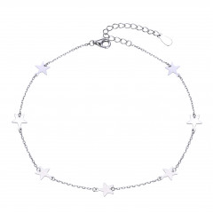 Strieborný náramok na nohu s hviezdami
