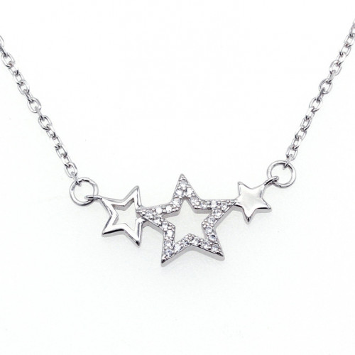 Strieborný náhrdelník so hviezdami