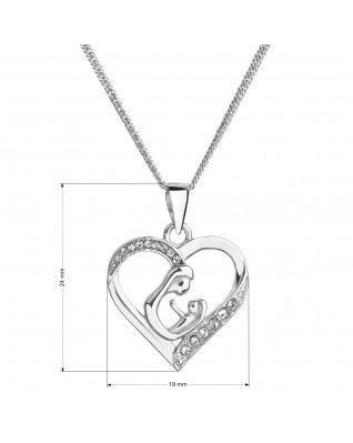 Strieborný náhrdelník matka a dieťa so Swarovski kryštálmi