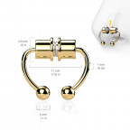 Pozlátený falošný septum piercing do nosa