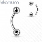 Piercing banánik Titan, 1,6 x 11 mm, guličky 4 mm