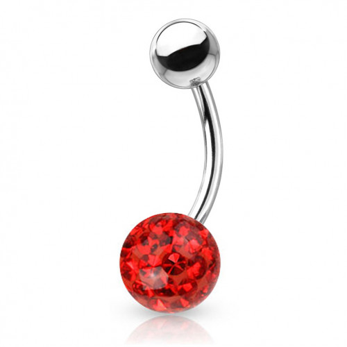 Piercing do pupku s kamienkami Crystals From Swarovski® gulička 8mm