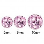 Náhradná gulička s kryštálmi Swarovski® 5 mm, závit 1,6 mm, VIOLET