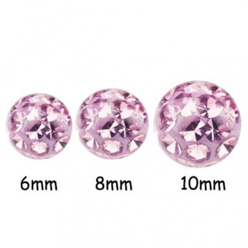 Náhradná gulička s kryštálmi Swarovski® 5 mm, závit 1,6 mm, VIOLET