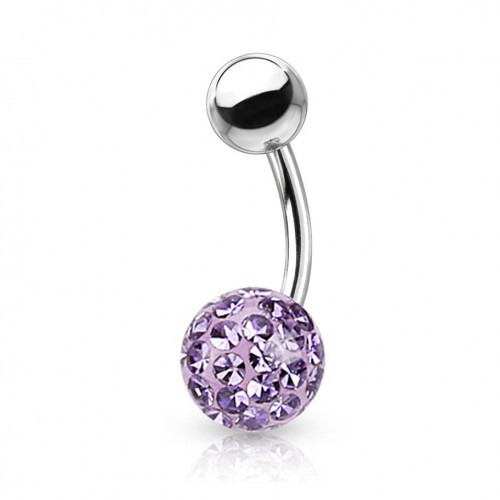 Piercing do pupku s kamienkami Crystals From Swarovski® gulička 8mm