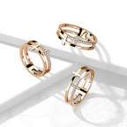 Dvojitý oceľový prsteň s krížom