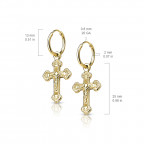 Pozlátené oceľové náušnice krúžky s krížikmi
