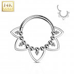 Zlatý piercing - segment kruh, Au 585/1000