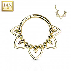 Zlatý piercing - segment kruh, Au 585/1000