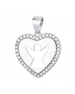 Strieborný prívesok anjelik so zirkónmi