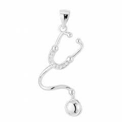 Strieborný prívesok stetoskop