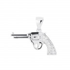 Strieborný prívesok revolver