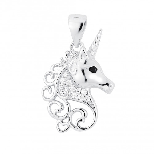 Strieborný prívesok jednorožec