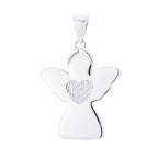 Strieborný prívesok anjelik so srdiečkom