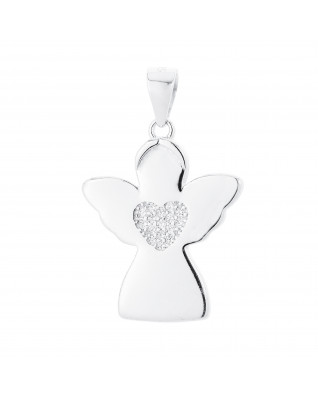 Strieborný prívesok anjelik so srdiečkom