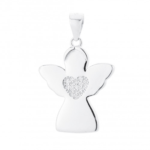 Strieborný prívesok anjelik so srdiečkom