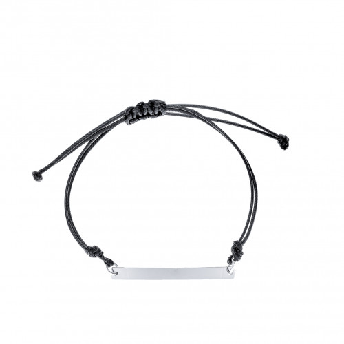 Čierny textilný náramok s doštičkou 6 x 39 mm