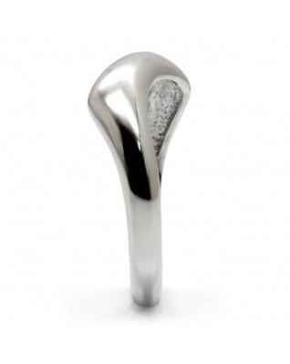 Lesklý oceľový prsteň vlnka