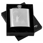 Oceľová vrecková fľaša - ploskačka rybár 180 ml v darčekovom balení