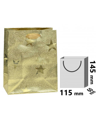 Darčeková taška zlatá s hviezdičkami