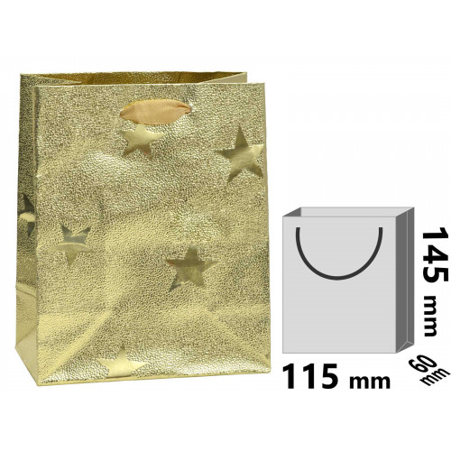 Darčeková taška zlatá s hviezdičkami